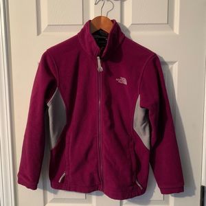 Girls 14/16 North Face Khumbu Fleece ZipUp Jacket Magenta